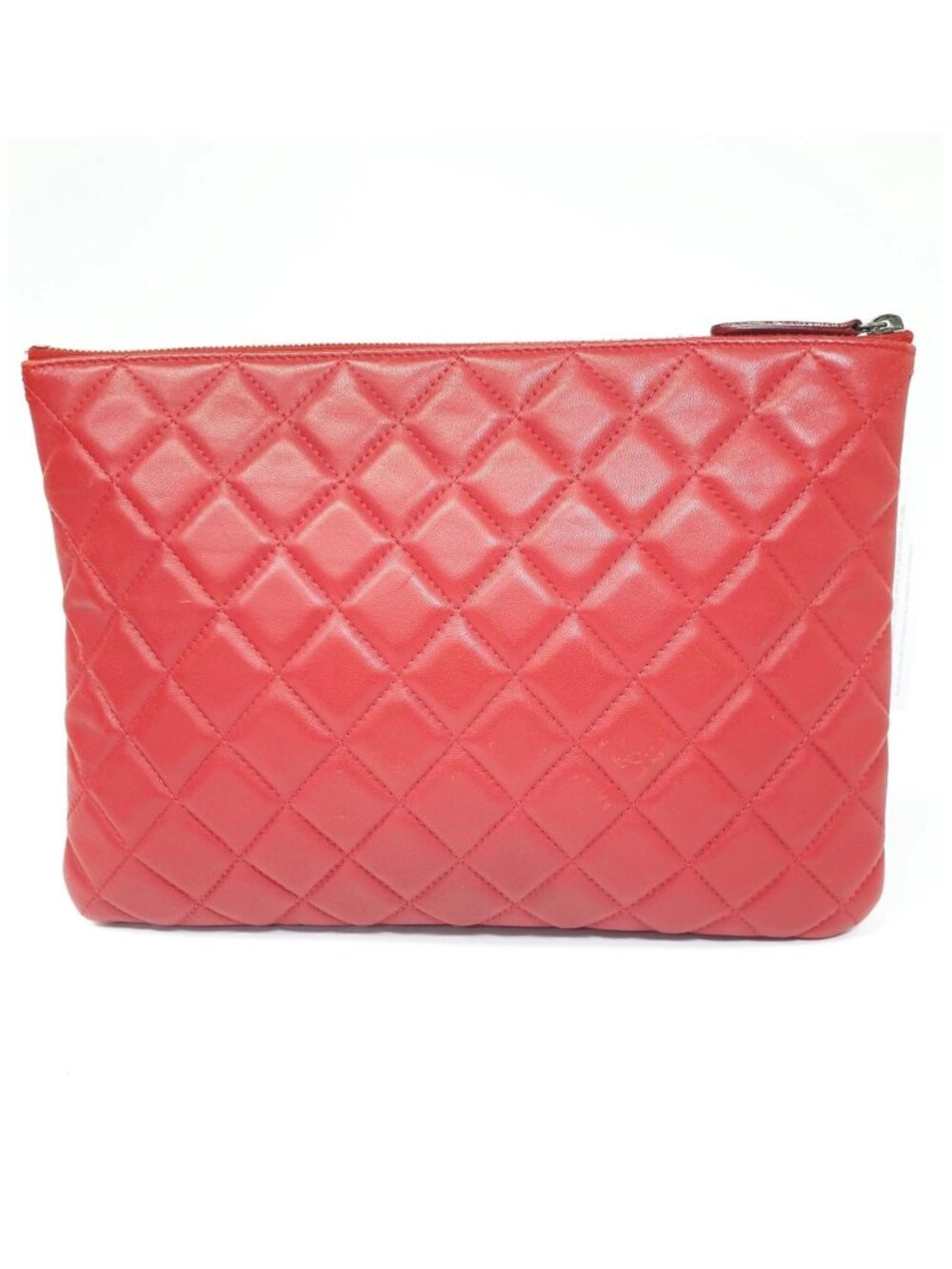 Authentic Chanel Large O Case Red Quilted Leather Clutch - Picture 3 of 12